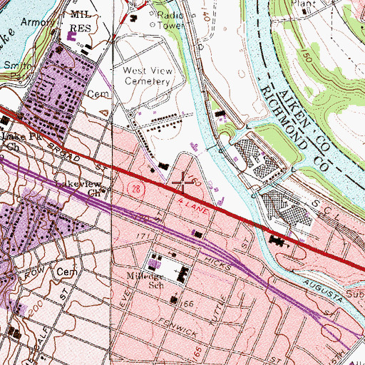 Topographic Map of Sibley Presbyterian Church, GA