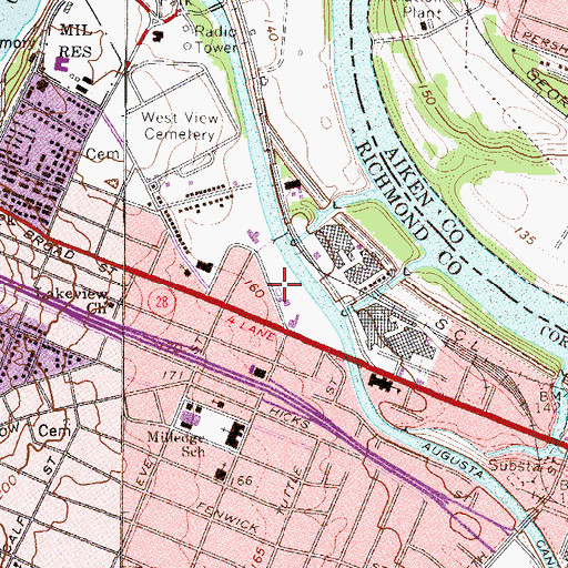 Topographic Map of Chafee Park, GA
