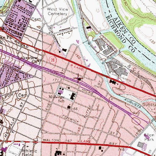 Topographic Map of Saint Luke United Methodist Church, GA