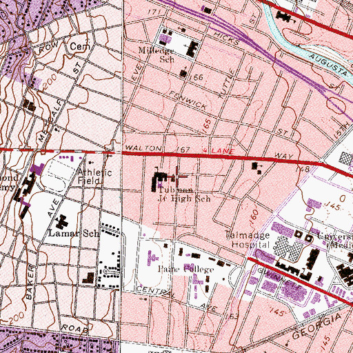Topographic Map of Druid Park Gospel Church, GA