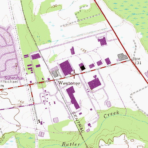 Topographic Map of Miracle Mile Industrial Park, GA