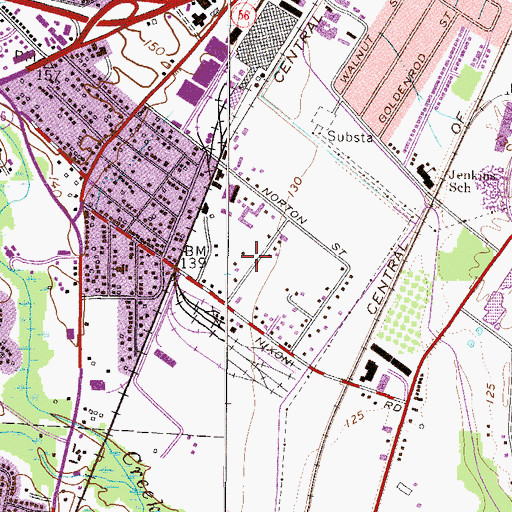 Topographic Map of Hyde Park, GA