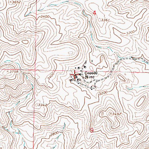 Topographic Map of Crosby Mine, AZ