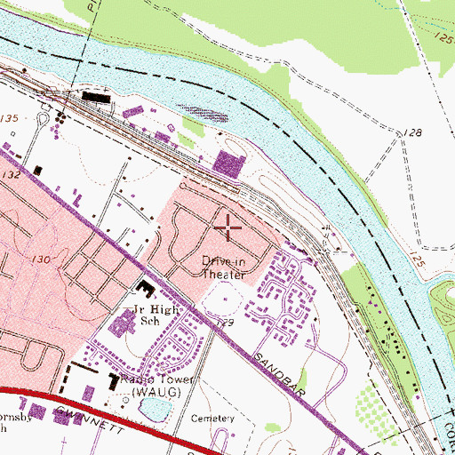 Topographic Map of Marion Homes, GA