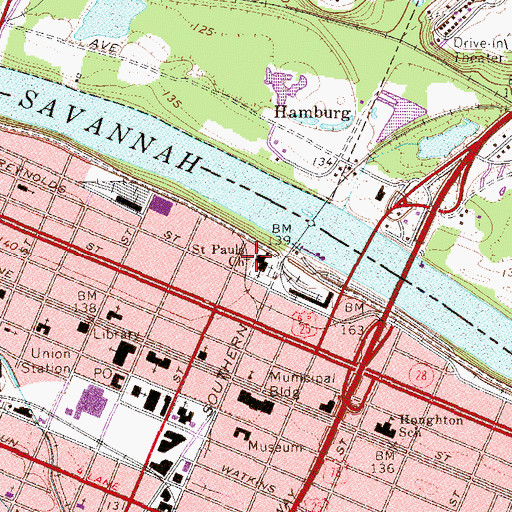 Topographic Map of Fort Cornwallis (historical), GA