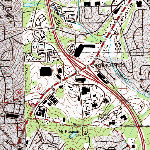 Topographic Map of DeKalb Police Department Heliport, GA