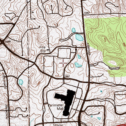 Topographic Map of DeKalb County Police North Precinct Heliport, GA