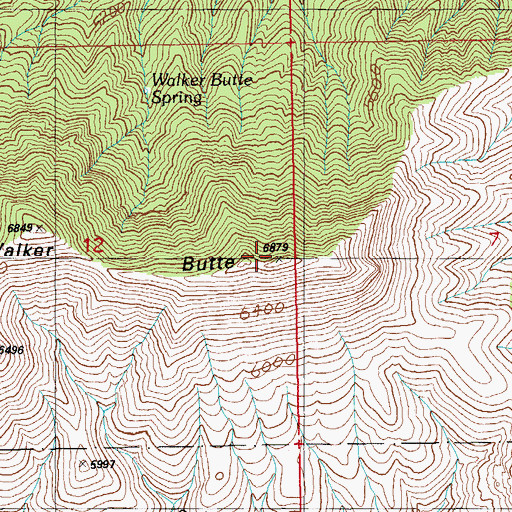 Topographic Map of Walker Butte, AZ