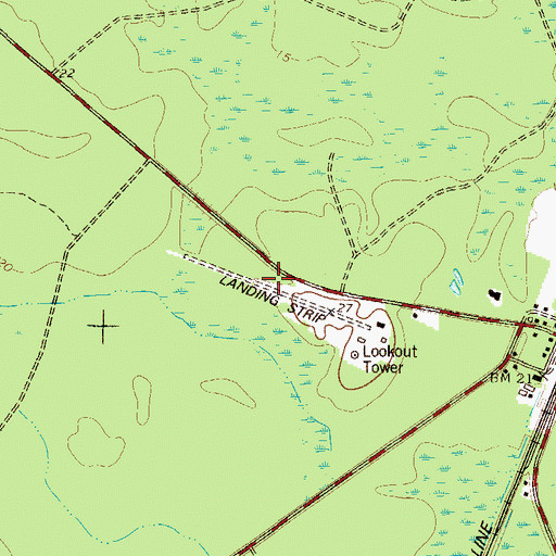 Topographic Map of Townsend Air Strip (historical), GA