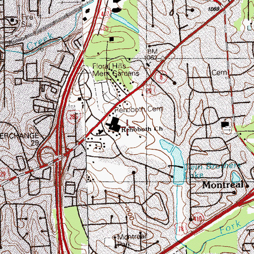 Topographic Map of Rehoboth Church, GA