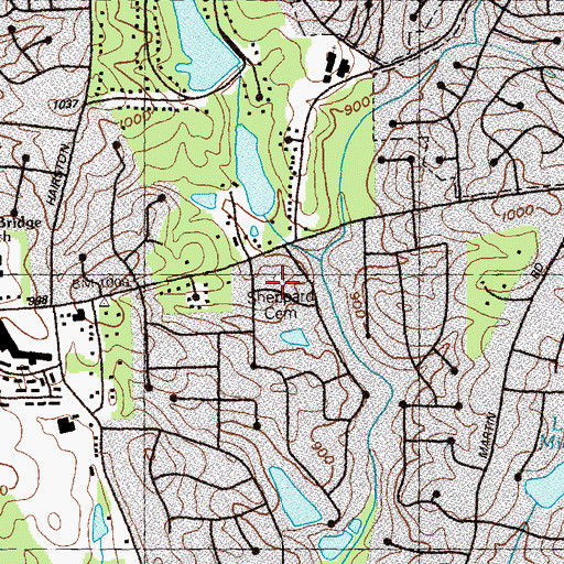 Topographic Map of Sheppard Cemetery, GA