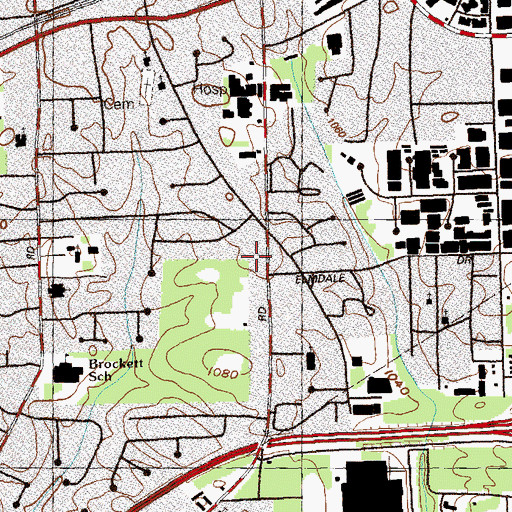 Topographic Map of Kelley C Cofer Park, GA