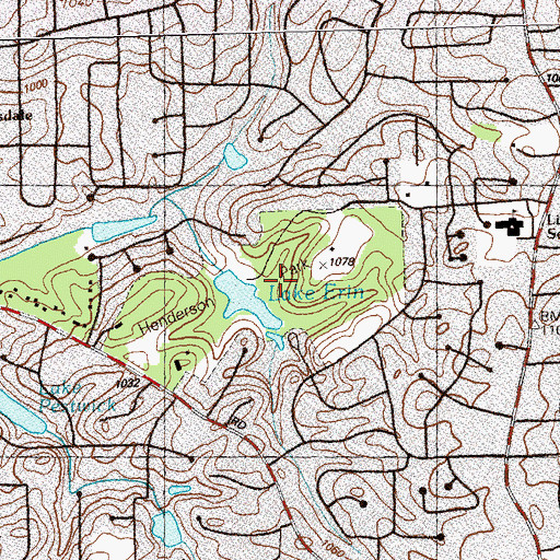 Topographic Map of Henderson Park, GA