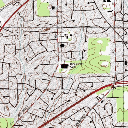 Topographic Map of Brockett Elementary School, GA