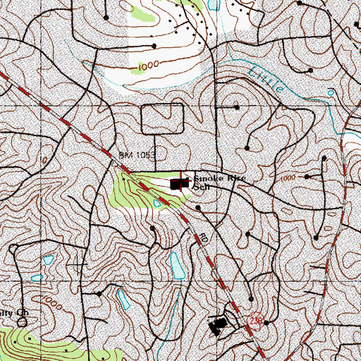 Topographic Map of Smoke Rise Elementary School, GA