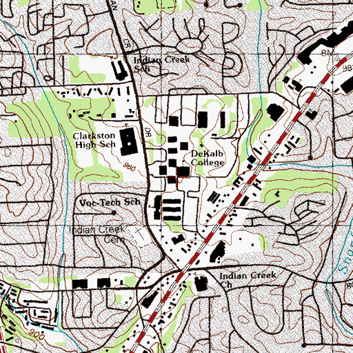 Topographic Map of Georgia Perimeter College Clarkston Campus, GA