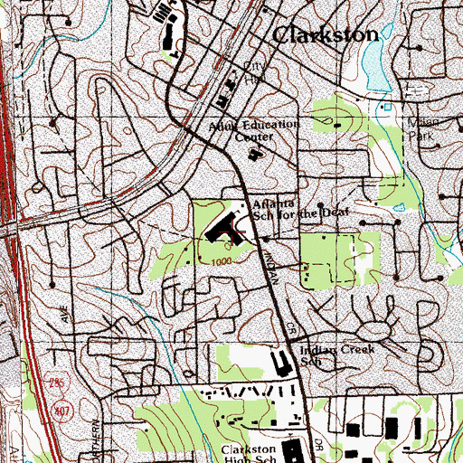 Topographic Map of Atlanta Area School for the Deaf, GA