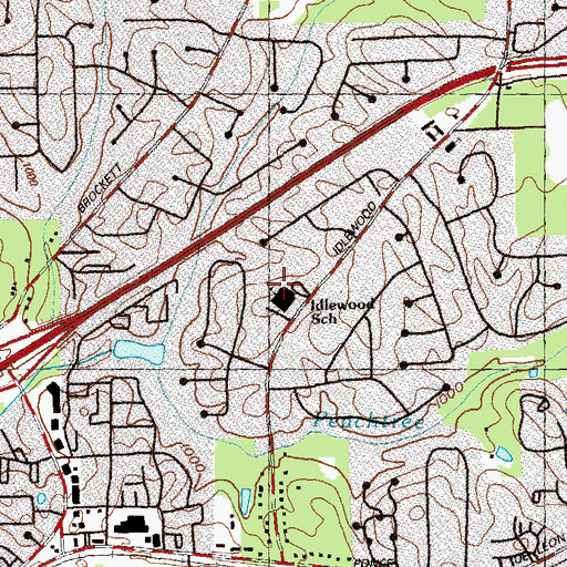 Topographic Map of Idlewood Elementary School, GA