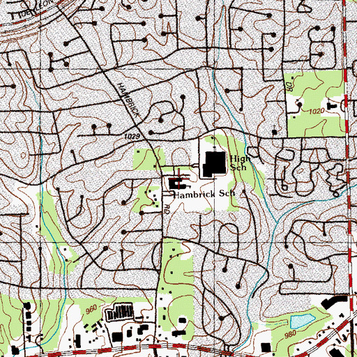 Topographic Map of Hambrick Elementary School, GA