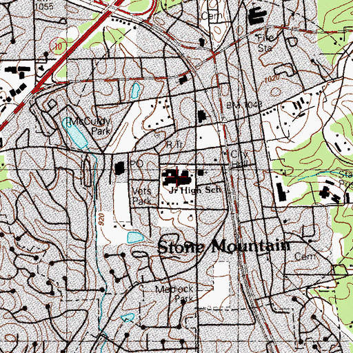 Topographic Map of Champion School, GA