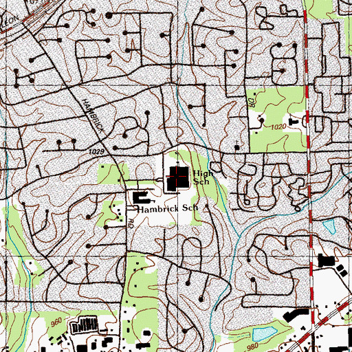 Topographic Map of Stone Mountain High School, GA