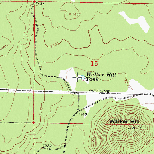 Topographic Map of Walker Hill Tank, AZ