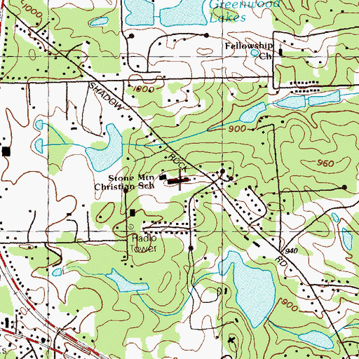 Topographic Map of Eagle Woods Academy, GA