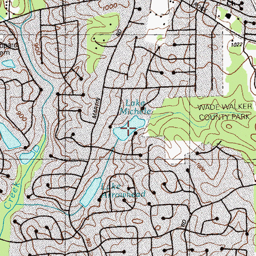 Topographic Map of Lake Michele, GA