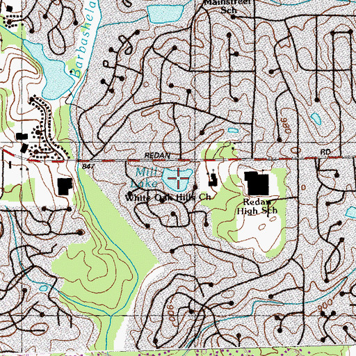 Topographic Map of Mill Lake, GA