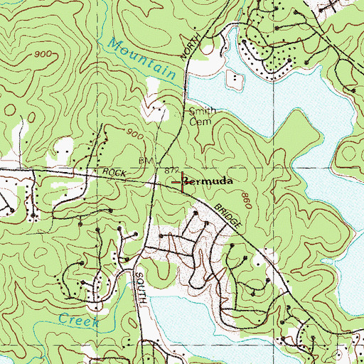 Topographic Map of Bermuda, GA