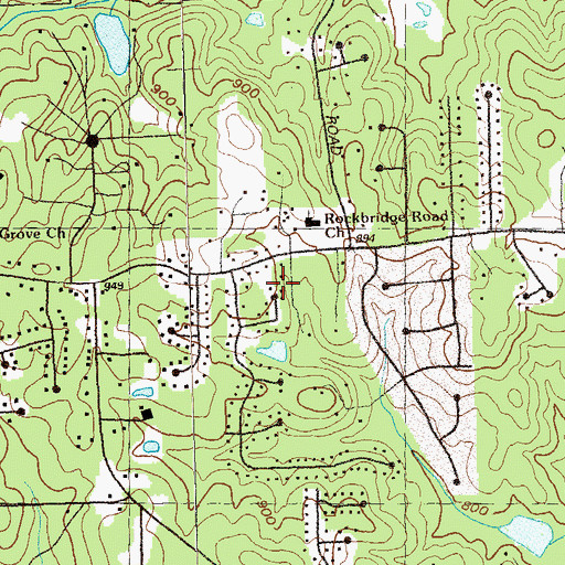 Topographic Map of Rockbridge Road Church, GA