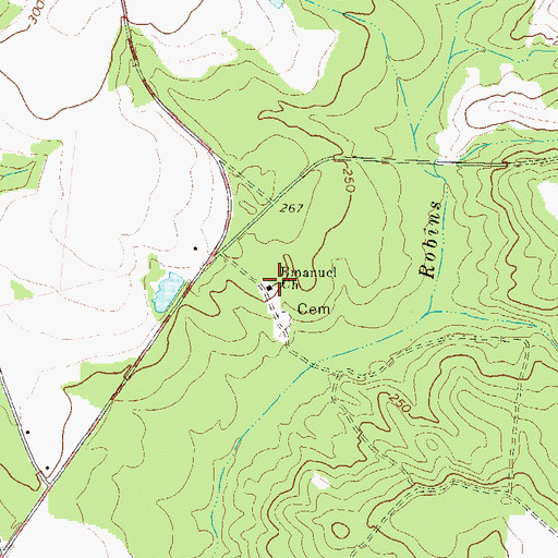 Topographic Map of Emanuel Church, GA