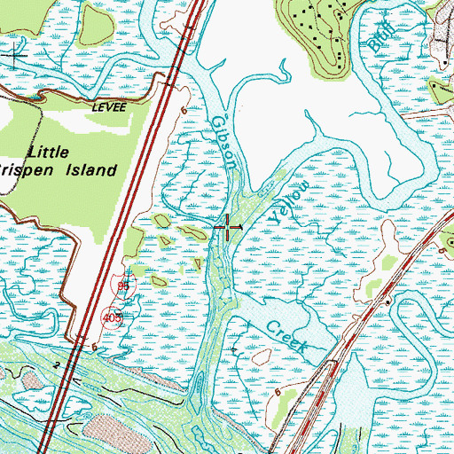 Topographic Map of Gibson Creek, GA