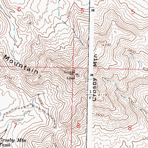 Topographic Map of Crosby Mountain, AZ