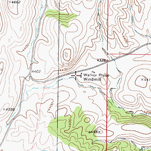 Topographic Map of Walker Place Windmill, AZ