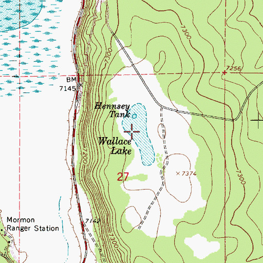 Topographic Map of Wallace Lake, AZ
