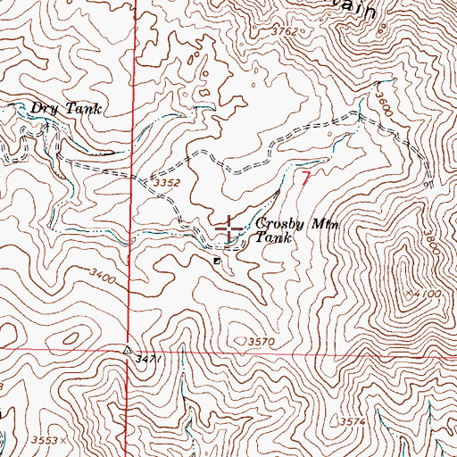 Topographic Map of Crosby Mountain Tank, AZ