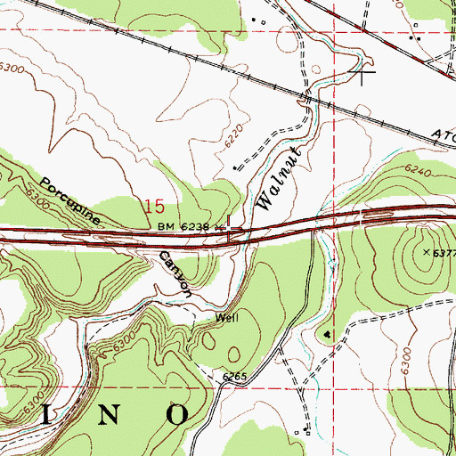 Topographic Map of Walnut Canyon, AZ