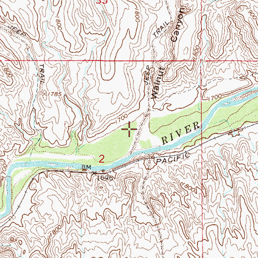 Topographic Map of Walnut Canyon, AZ