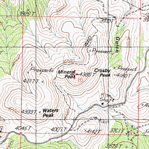 Topographic Map of Crosby Peak, AZ