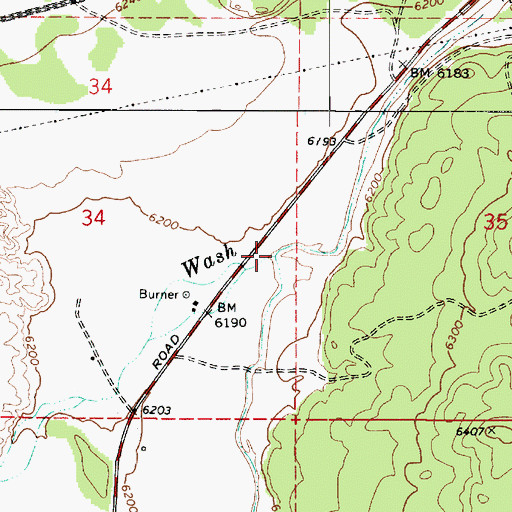 Topographic Map of Walnut Creek, AZ