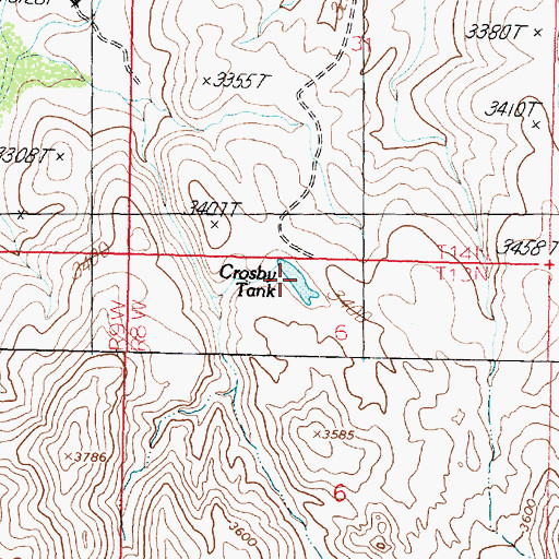 Topographic Map of Crosby Tank, AZ