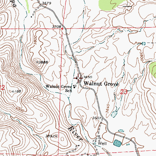 Topographic Map of Walnut Grove, AZ