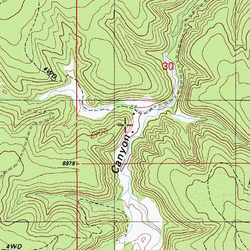 Topographic Map of Walnut Ranch, AZ