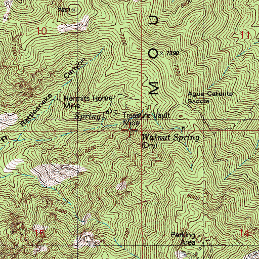 Topographic Map of Walnut Spring, AZ