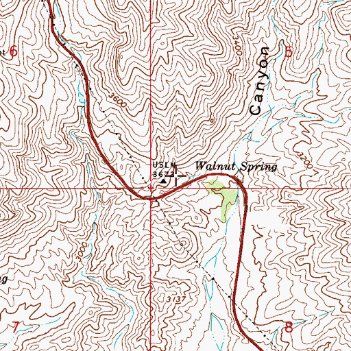 Topographic Map of Walnut Spring, AZ