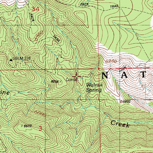 Topographic Map of Walnut Spring, AZ
