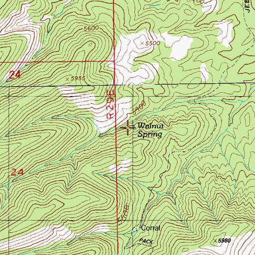Topographic Map of Walnut Spring, AZ