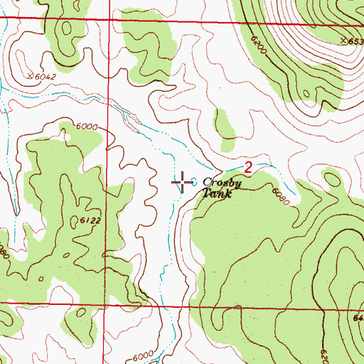 Topographic Map of Crosby Tank, AZ