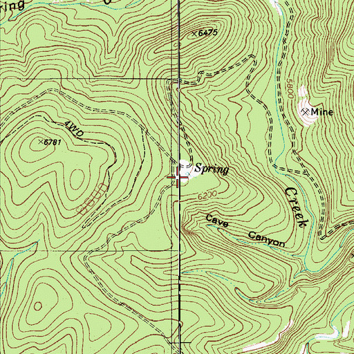 Topographic Map of Walnut Spring, AZ